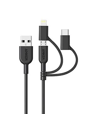 $51.17 • Buy Anker Powerline II 3-in-1 Cable, Type C/Micro USB Cable For IPhone Samsung 