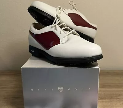 Nike Golf Spikes  Men's 8.5 Verdana Blucher Saddle II White Ruby VTG • $42