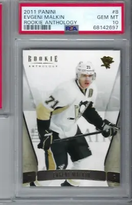 2011 Panini Hockey Card 8 Evgeni Malkin Pittsburgh Penguins Graded PSA 10 ROOKIE • $29.99