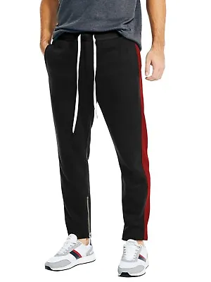 Mens Premium Slim Fit Track Jersey Pants With Ankle Zipper Elastic Waist Stretch • $19.99