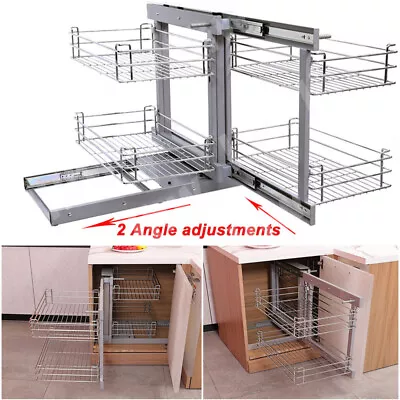 Pull Out Kitchen Magic Corner Baskets Cupboard Larder Storage Shelf Close Set UK • £159.95