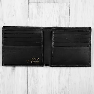 Black Luxury Leather Mens Slim Lando Wallet By Mustard - RRP £20.00 • £14.95