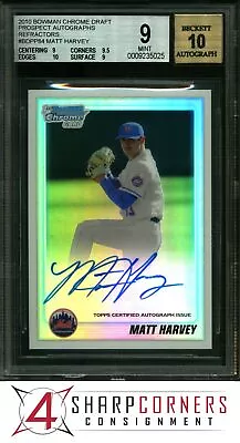 2010 Bowman Chrome Draft Picks #bdpp84 Matt Harvey Rc #/500 Bgs 9 Auto 10 • $1.04