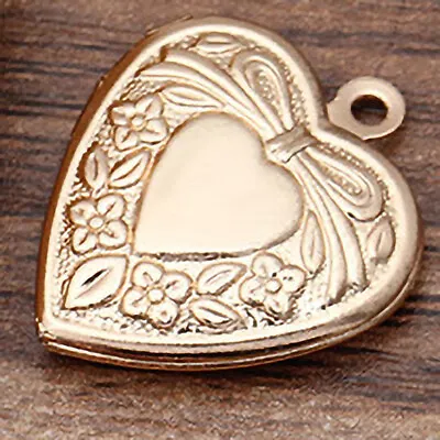 Metal Brass Heart Shaped Photo Locket Charms Pendant  DIY Necklace MaAGTM • £5