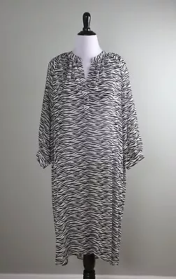 ZARA NWT Semi Sheer Zebra Striped Hi Lo Tunic Airy Dress Size XXL / 2XL • $49.99