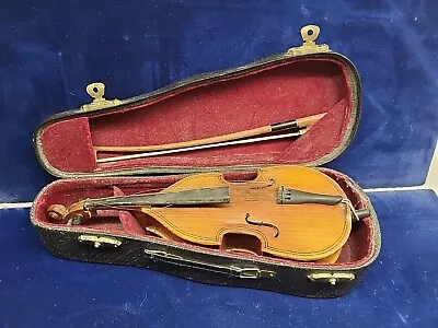 Vintage Miniature Wood Cello Instrument With Bow And Case 7.5 Inches • $28.80