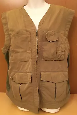 Duluth Trading Men's Fishing Utility Cargo Vest Mesh Vented  Army Green M • $17