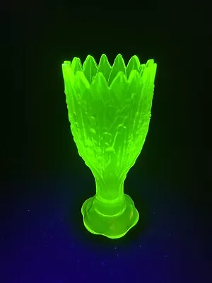 Vaseline Uranium Glow Glass Westmoreland Mold Lily Of The Valley Vase • $35