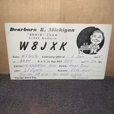 £14.08 • Buy VINTAGE HAM RADIO -QSL CARD- 1955 Dearborn￼￼ Michigan.￼