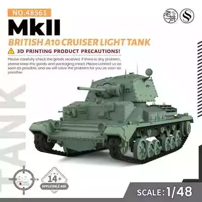 SSMODEL 48561 1/48 25mm Military Model Kit British A10 Cruiser MkII Light Tank • $29.99