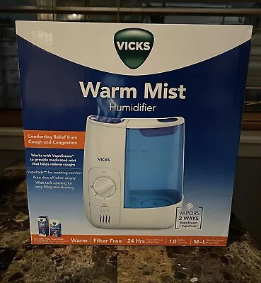 Vicks Warm Mist Humidifier For Medium/Large Rooms 1.0 Gallon Capacity 24 Hr New • $24.95