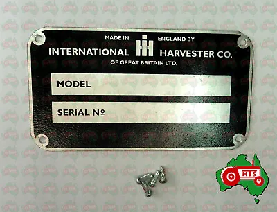 $34.50 • Buy Model Serial Number Plate Fits For International B250 B275 B414 B434