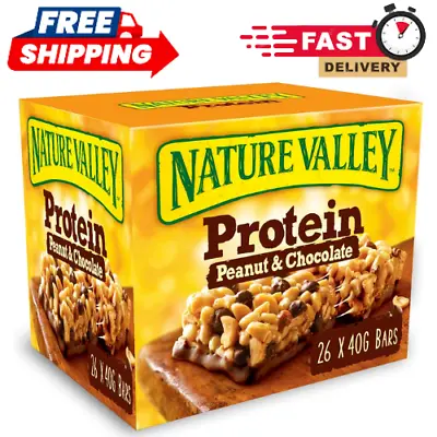 Nature Valley Protein Peanut & Chocolate Gluten Free Cereal Bars 26 X 40g..... • £28