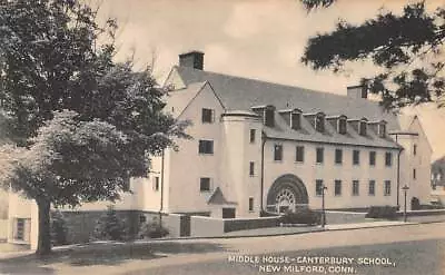 NEW MILFORD CT ~ MIDDLE HOUSE AT CANTERBURY SCHOOL COLLOTYPE PUB ~ 1930-40s • $11.99