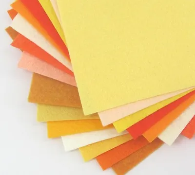 15 -9 X12   Yellow And Orange Colors Collection - Merino Wool Blend Felt Sheets • $18.75