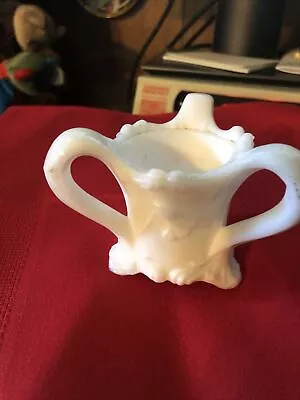 Vintage K KEMPLE Milk Glass Toothpick Holder Triple Handle Pansy Flower Design • $7.99