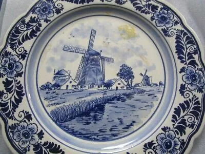 Delft Blue Hand Painted Heineken Windmill Scene 9.5  Wall Plate [bp50] • $55