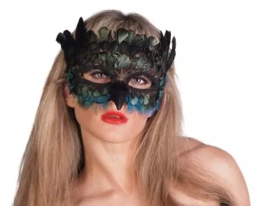 Peacock Masquerade Mask Men Women ~ Feather Ball Mardi Gras Halloween Costume • $28