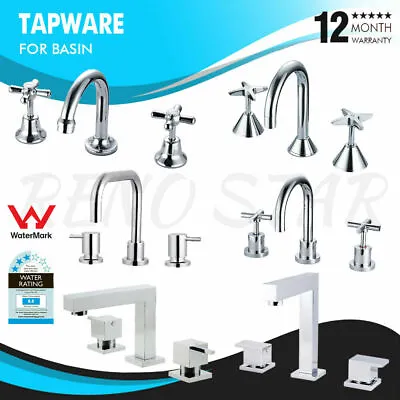 Basin Tap Set Assemblies Spout Outlet Chrome For Bathroom Kitchen Laundry • $109