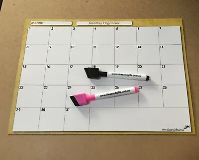 $12.95 • Buy A4 Monthly Organiser Daily Weekly Planner Magnet Fridge Whiteboard Calendar 2pen