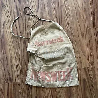 Vintage Work Apron Advertising Newsweek As Is Ripped Stained Workwear Canvas • $15