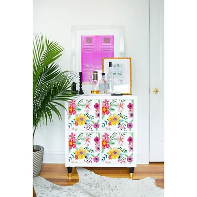 $49.95 • Buy Decals For Kallax / Expedit IKEA Colorful Flowers Nature Garden Furniture Hack
