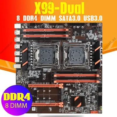 X99 Dual CPU Motherboard LGA 2011 V3 Dual Xeon Processor Motherboard DIMM 8×DDR4 • $146.50