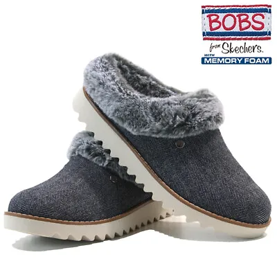 £29.95 • Buy Ladies Skechers Slippers New Warm Comfort Cozy Memory Foam Fur Mules Shoes Clogs