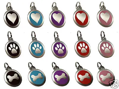 ENGRAVED Dog Pet ID Tags Paw Identity Name Collar Disc Personalised Engraving • £3.50