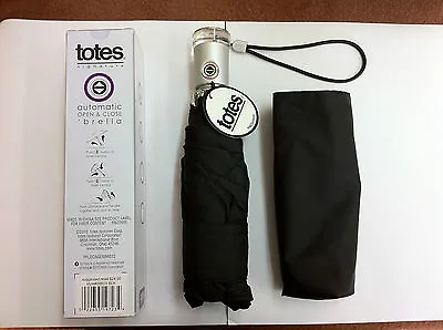Black Totes 8603 Signature Auto Push Open / Close Folding Micro 'Bella Umbrella • $24.79