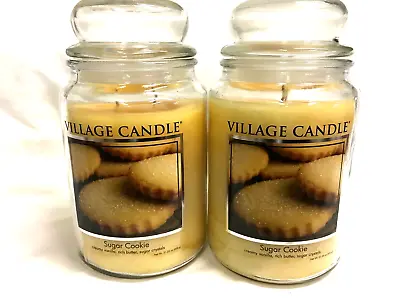 Village Candle (2) SUGAR COOKIE 26 Oz Candle Two Wicks- Vanilla Butter Sugar • $49.99