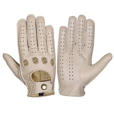 Mens Leather Gloves Leather Driving Gloves Chauffeur Gloves Sheep Leather • $14.99