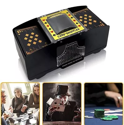 Automatic Card Shuffler 2 Deck Battery Operated Card Dealer Machine Electric ... • $11.99