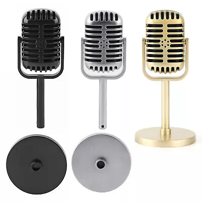 Fake Microphone Mic Classic Retro Microphone Filming Prop Gift Black/Silver/ BEA • $8.88