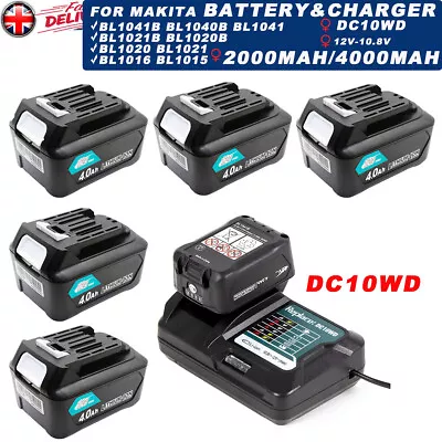 Makita Battery 10.8V 12V 4.0AH BL1041B BL1021B BL1040B BL1016 LXT DC10WD Charger • £17.90