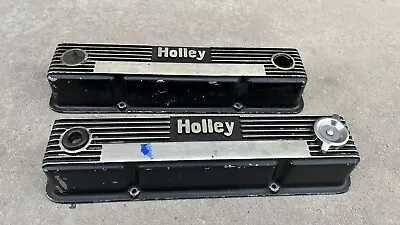 Holley Engine Valve Cover Black Set GM Vintage Corvette L98 SBC 140R-50B Chevy • $139.99