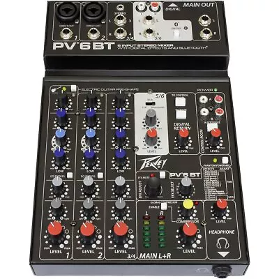 Peavey PV6BT 6 Ch Bluetooth Mixing Board • $208.88