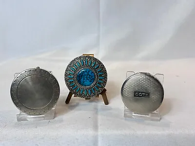 Vtg Compact Lot Of Viegay Woodworth Coty & Unbranded Turquoise Look Powder Boxes • $29.95