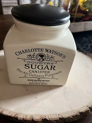 Vintage Charlotte Watson Pottery Ceramic Sugar Country Canister Jar England • £17.52