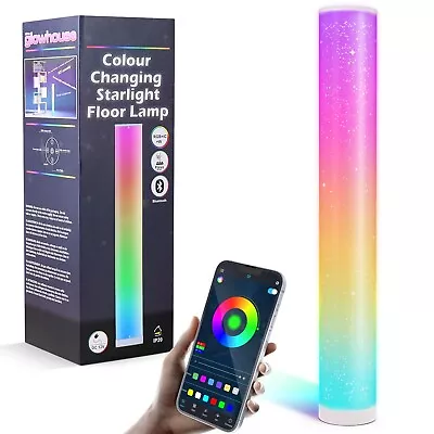 Colour Changing LED Floor Lamp Starlight Round Deco Tube Mood Light 88cm Tall • £29.99