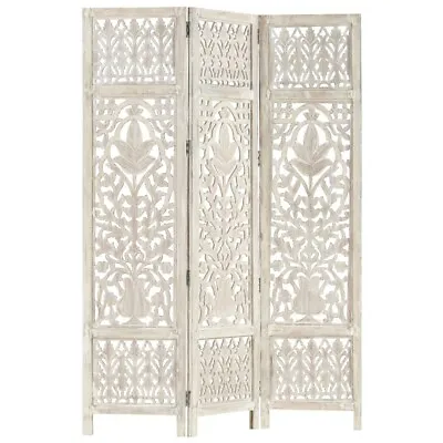 Shabby Chic Room Divider Screen 3 Panels White Folding Wooden Vintage Partition • £170.42