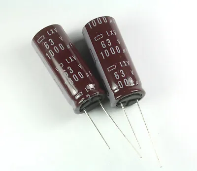 4pcs Nippon Chemi-con LXV 1000uF 63v 105C Radial Electrolytic Capacitor   • $10.75