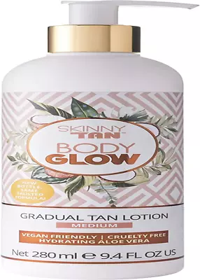 Skinny Tan Body Glow Moisturising Lotion 280ml | Gradual Tan Moisturiser | Fake • £9.74