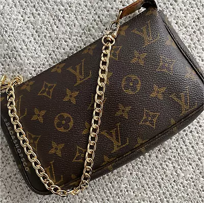 Gold Shoulder Flat Chain Strap Replacement For Louis Vuitton Pochette 16  • $20