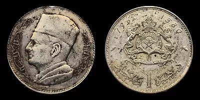 1960 Morocco 1 Dirham .600 Silver Head Of Mohammed V Facing Left Crowned Arms • $7.50