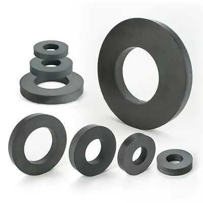 1x Large Magnet Ring Ferrite With Hole 22/32/ 33/45/60/80mm Black Round Strong • $46.59