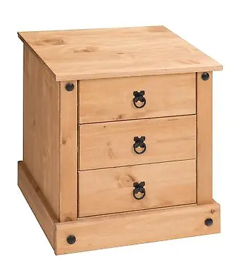 £39.99 • Buy Corona Bedside Cabinet 3 Drawer Budget Chest Table Mexican Pine By Mercers