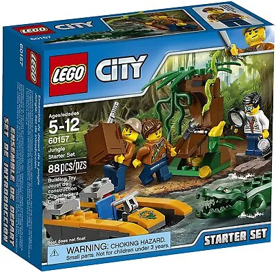 Lego City Town 60157 JUNGLE STARTER SET Explorers Boat Scientist Crocodile NEW • $47.49