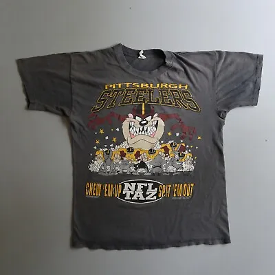 VINTAGE Pittsburgh Steelers Shirt Adult Small Looney Tunes NFL Football Mens 90s • $75