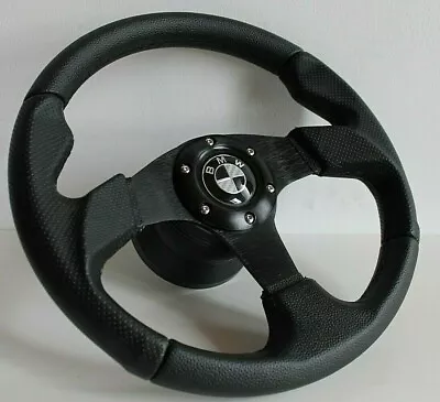 Steering Wheel Fits For BMW Sport Racing Leather 320mm  E28 E30  E34 1985-1991 • $177.38